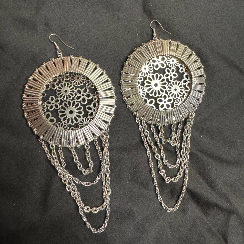 Sunflower Earrings Silver